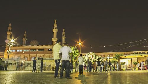 Illuminated city at night