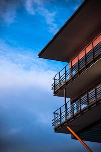 Low angle view of modern building against sky