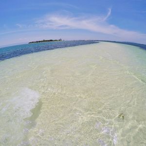 Scenic view of beach against sky