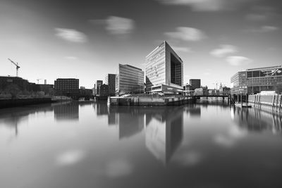 Reflection of buildings in water