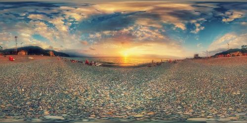 Scenic view of sea at sunset