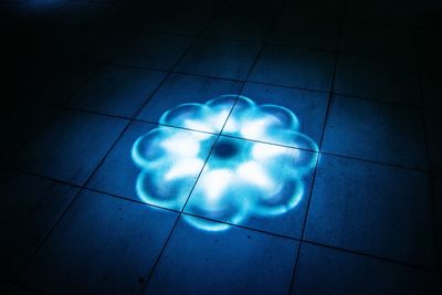 Close-up of illuminated blue light