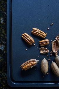 High angle view of candies on table