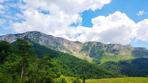 Scenic view of mountains against sky