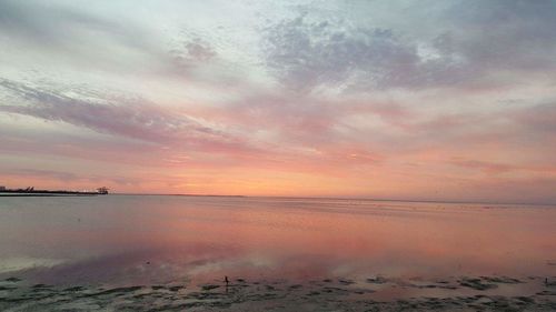 Scenic view of sea at sunset