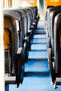 Empty seats in subway