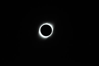 Low angle view of moon against dark sky