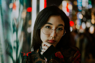 Close-up portrait of a young woman