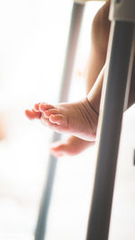 Close-up of baby human feet