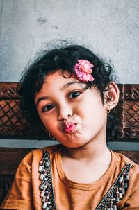 Close-up portrait of a girl