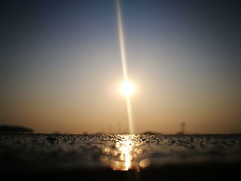 Scenic view of sea against sky at sunset