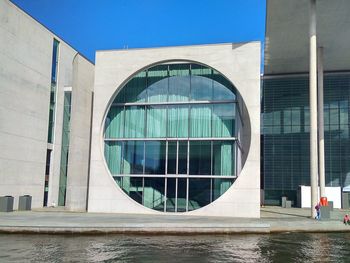 Reflection of building in water