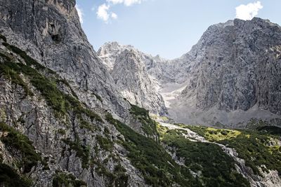 Scenic view of rocky mountains against sky