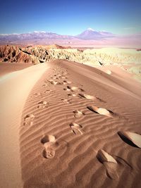 Scenic view of desert against sky