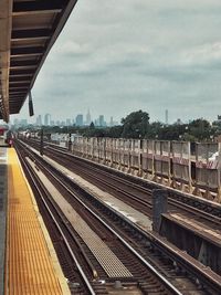 Railroad tracks against sky