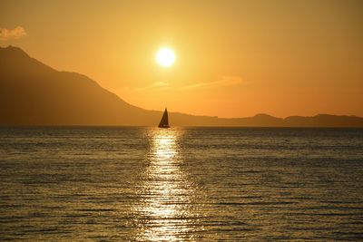 Scenic view of sea during sunset