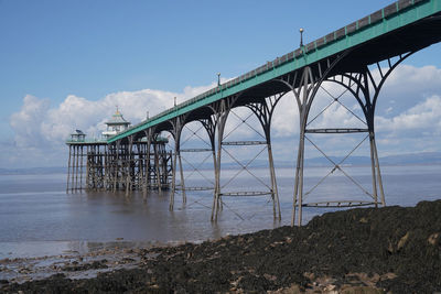 Bridge over sea against sky