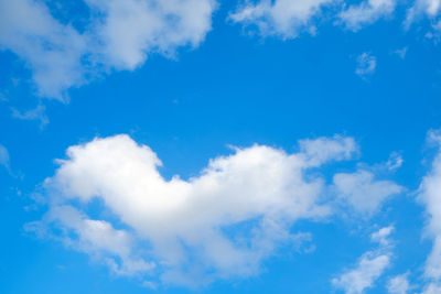 Low angle view of clouds in blue sky