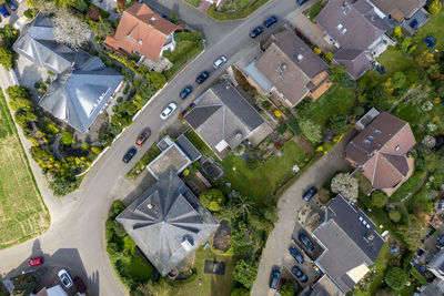 High angle view of buildings in city