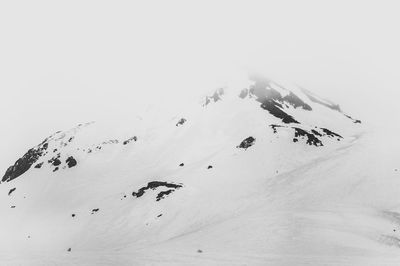 Aerial view of snowcapped mountain against sky