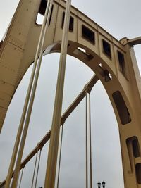 Low angle view of bridge against clear sky