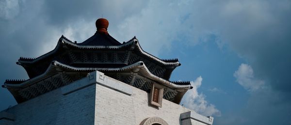 Low angle view of temple against sky