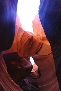 Low angle view of rock formation