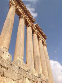 Low angle view of old building against sky