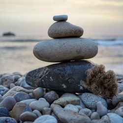 Stack of stones on beach