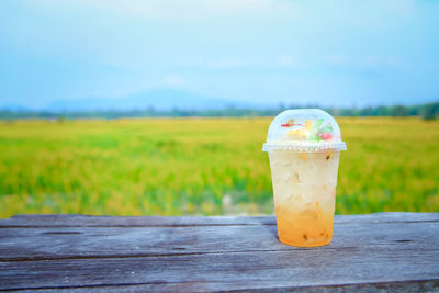 Close-up of drink on table