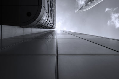 Low angle view of modern buildings against sky