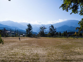 Scenic view of field against sky