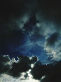 Low angle view of storm clouds in sky