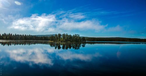 Panoramic view of lake against sky