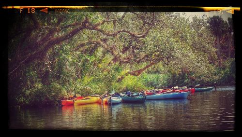 Boats in lake