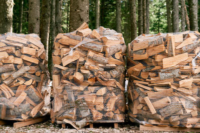 Full frame shot of logs