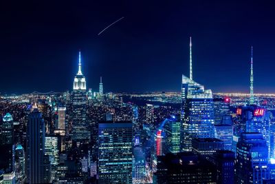 Illuminated city at night