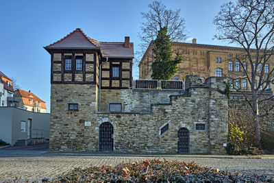 Exterior of old building against sky