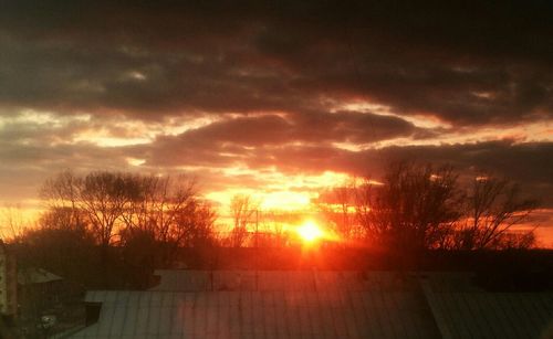 Scenic view of dramatic sky during sunset