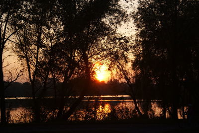 Sunset over lake