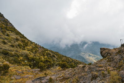 Scenic view of mountains against sky