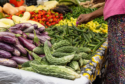 Full frame shot of vegetables for sale at market stall