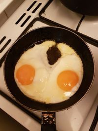 High angle view of breakfast on table