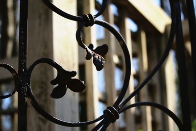 Close-up of metal fence