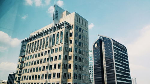 Low angle view of buildings against sky