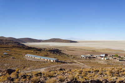 Scenic view of landscape against clear sky