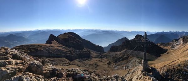 Panoramic view of snowcapped mountains