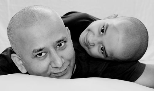 Close-up portrait of happy friends
