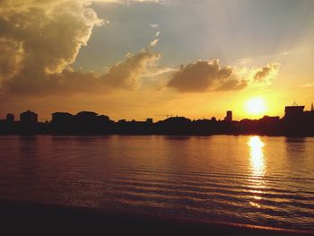 Scenic view of sunset over sea