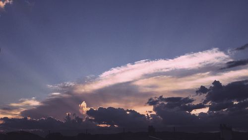 Low angle view of sky during sunset